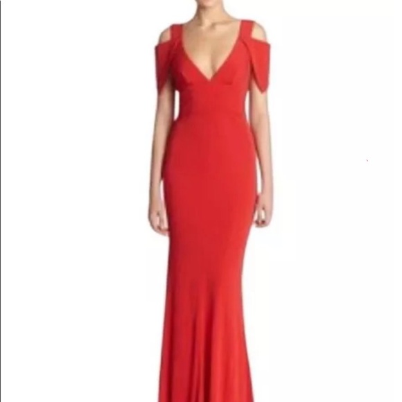 ABS Allen Schwartz Dresses Abs Cold Shoulder Maxi Dress Red Formal